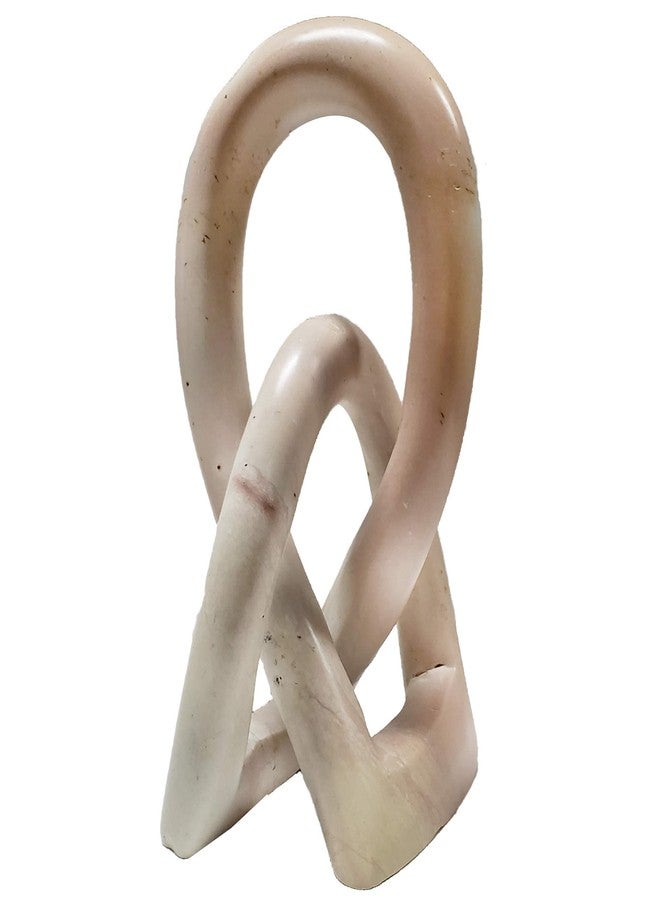 Stoneage Arts Continuous Looped Entwined Love Knot Sculpture Unique Modern Contemporary Décor Hand-Crafted Soapstone Artisans of Kenya Genuine Human Hands Precious Gift (6 Inch, Natural) - Image 3